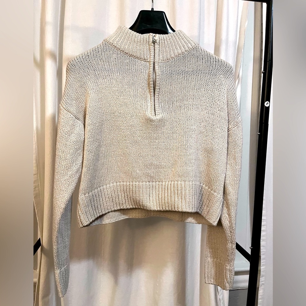 Cupcake brand cream colored quarter zip knit sweater
